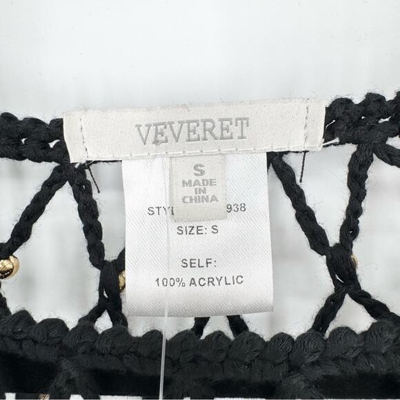 NWT VEVERET Beaded Open Stitch Sweater‎ Whimsigoth Festival Dark Romantic Size S - Picture 9 of 13